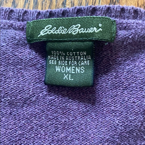 Eddie Bauer Purple Cardigan Sweater Soft Knit - Picture 2 of 4